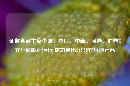 证监会副主席李明：中日、中新、深港、沪港ETF互通顺利运行 成功推出24只ETF互通产品-第1张图片-旅游攻略分享平台-独家小贴士