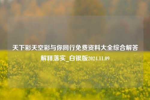 天下彩天空彩与你同行免费资料大全综合解答解释落实_白银版2024.11.09-第1张图片-旅游攻略分享平台-独家小贴士