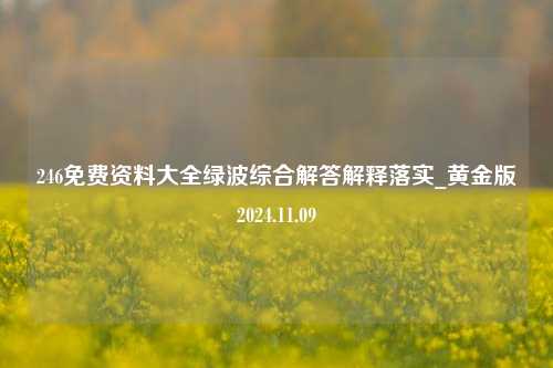 246免费资料大全绿波综合解答解释落实_黄金版2024.11.09-第1张图片-旅游攻略分享平台-独家小贴士