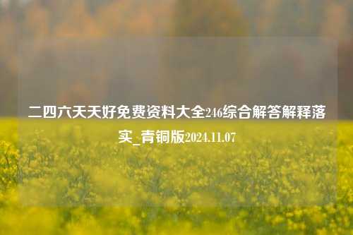 二四六天天好免费资料大全246综合解答解释落实_青铜版2024.11.07-第1张图片-旅游攻略分享平台-独家小贴士