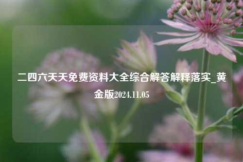 二四六天天免费资料大全综合解答解释落实_黄金版2024.11.05-第1张图片-旅游攻略分享平台-独家小贴士