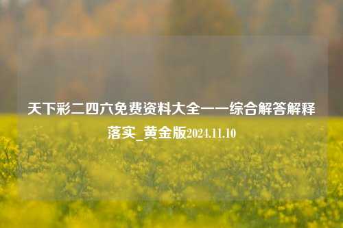 天下彩二四六免费资料大全一一综合解答解释落实_黄金版2024.11.10-第1张图片-旅游攻略分享平台-独家小贴士