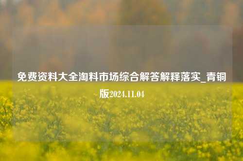 免费资料大全淘料市场综合解答解释落实_青铜版2024.11.04-第1张图片-旅游攻略分享平台-独家小贴士