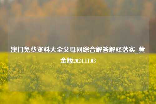 澳门免费资料大全父母网综合解答解释落实_黄金版2024.11.03-第1张图片-旅游攻略分享平台-独家小贴士