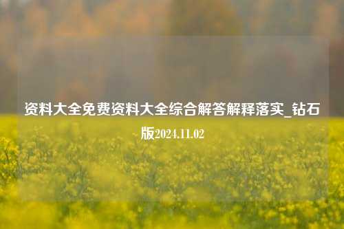 资料大全免费资料大全综合解答解释落实_钻石版2024.11.02-第1张图片-旅游攻略分享平台-独家小贴士