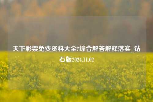 天下彩票免费资料大全?综合解答解释落实_钻石版2024.11.02-第1张图片-旅游攻略分享平台-独家小贴士