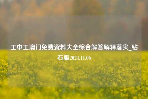 王中王澳门免费资料大全综合解答解释落实_钻石版2024.11.06-第1张图片-旅游攻略分享平台-独家小贴士