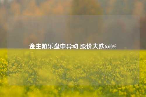 金生游乐盘中异动 股价大跌6.60%-第1张图片-旅游攻略分享平台-独家小贴士