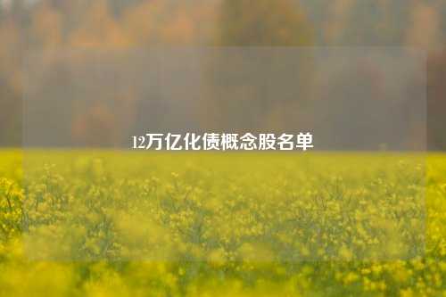 12万亿化债概念股名单-第1张图片-旅游攻略分享平台-独家小贴士