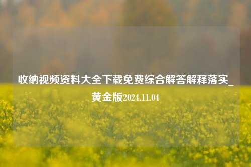 收纳视频资料大全下载免费综合解答解释落实_黄金版2024.11.04-第1张图片-旅游攻略分享平台-独家小贴士