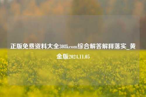 正版免费资料大全308kcom综合解答解释落实_黄金版2024.11.05-第1张图片-旅游攻略分享平台-独家小贴士