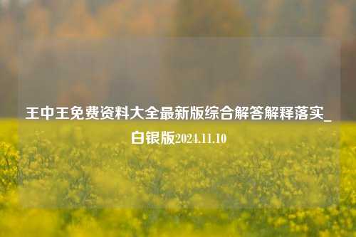 王中王免费资料大全最新版综合解答解释落实_白银版2024.11.10-第1张图片-旅游攻略分享平台-独家小贴士