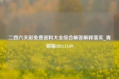 二四六天彩免费资料大全综合解答解释落实_青铜版2024.11.09-第1张图片-旅游攻略分享平台-独家小贴士