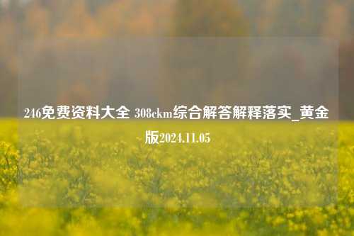 246免费资料大全 308ckm综合解答解释落实_黄金版2024.11.05-第1张图片-旅游攻略分享平台-独家小贴士