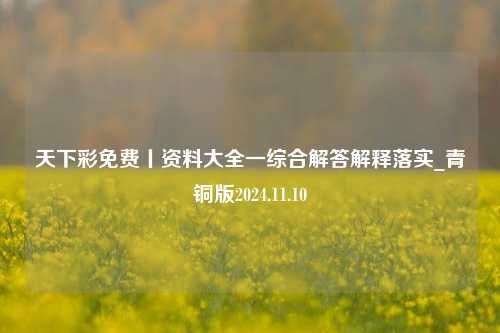 天下彩免费丨资料大全一综合解答解释落实_青铜版2024.11.10-第1张图片-旅游攻略分享平台-独家小贴士