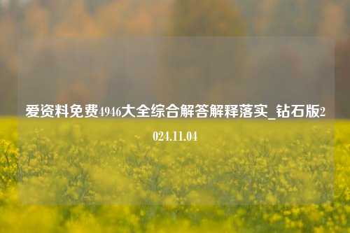 爱资料免费4946大全综合解答解释落实_钻石版2024.11.04-第1张图片-旅游攻略分享平台-独家小贴士