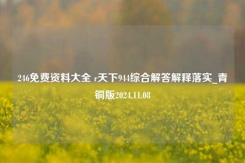 246免费资料大全 r天下944综合解答解释落实_青铜版2024.11.08-第1张图片-旅游攻略分享平台-独家小贴士