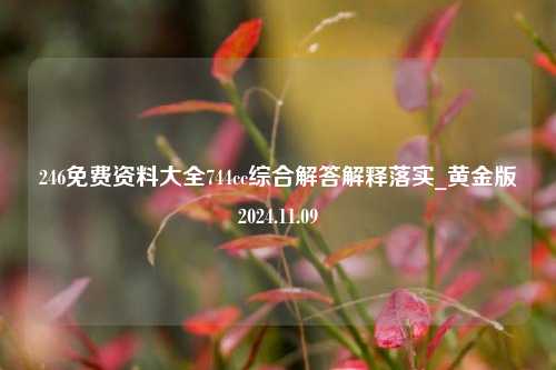 246免费资料大全744cc综合解答解释落实_黄金版2024.11.09-第1张图片-旅游攻略分享平台-独家小贴士