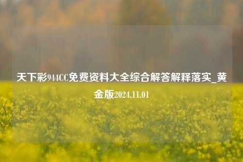 天下彩944CC免费资料大全综合解答解释落实_黄金版2024.11.01-第1张图片-旅游攻略分享平台-独家小贴士