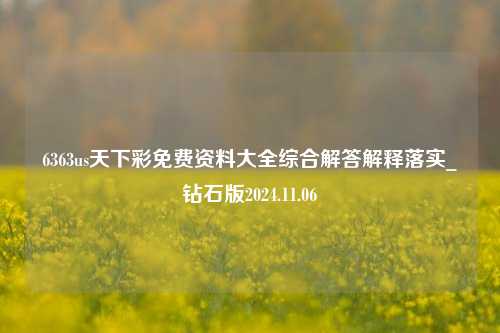 6363us天下彩免费资料大全综合解答解释落实_钻石版2024.11.06-第1张图片-旅游攻略分享平台-独家小贴士