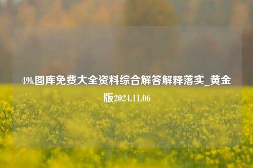 49k图库免费大全资料综合解答解释落实_黄金版2024.11.06-第1张图片-旅游攻略分享平台-独家小贴士