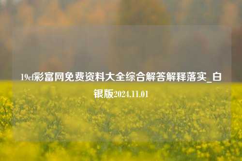 19cf彩富网免费资料大全综合解答解释落实_白银版2024.11.01-第1张图片-旅游攻略分享平台-独家小贴士