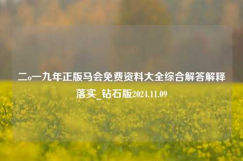 二o一九年正版马会免费资料大全综合解答解释落实_钻石版2024.11.09-第1张图片-旅游攻略分享平台-独家小贴士