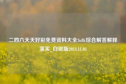 二四六天天好彩免费资料大全3o8k综合解答解释落实_白银版2024.11.03-第1张图片-旅游攻略分享平台-独家小贴士