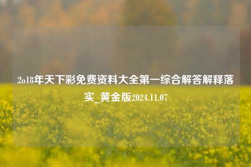 2o18年天下彩免费资料大全第一综合解答解释落实_黄金版2024.11.07-第1张图片-旅游攻略分享平台-独家小贴士