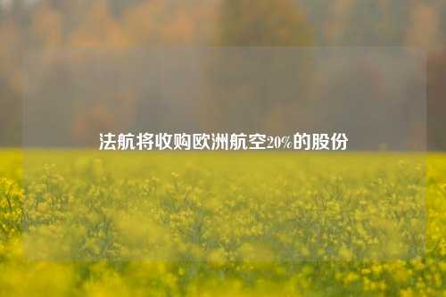 法航将收购欧洲航空20%的股份